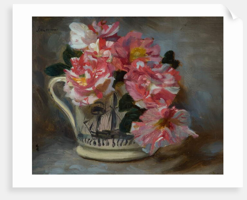 Striped Roses in a Ship Mug by John Henry Lorimer