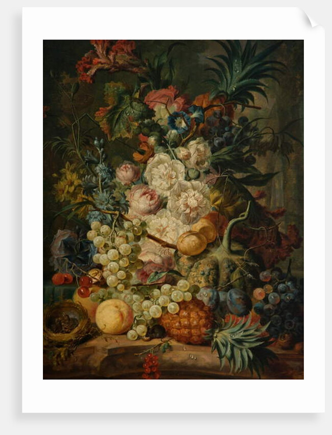Still life with fruit and flowers by Jan van Os
