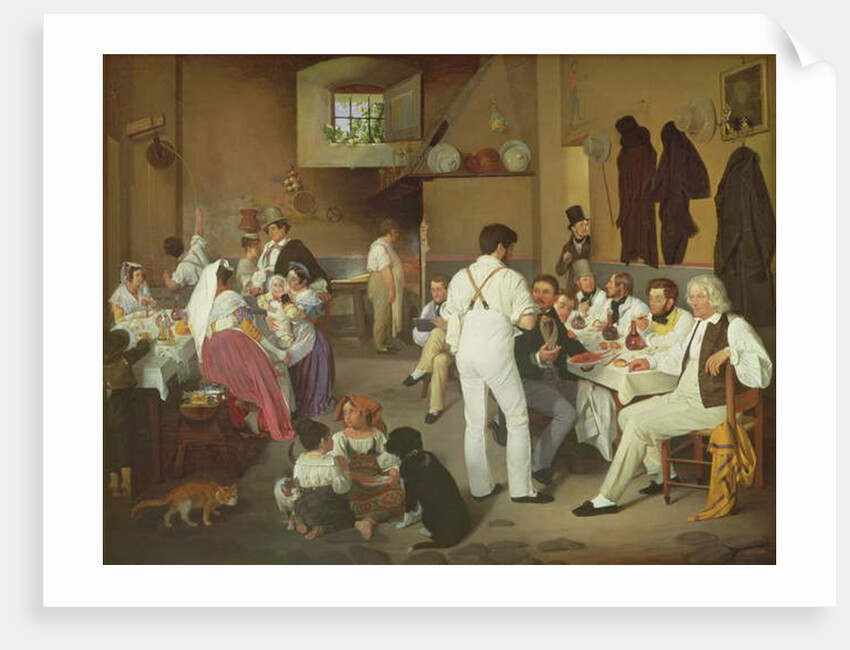 Danish artists at the Osteria la Gonsola, Rome, 1837 by Ditlev Conrad Blunck