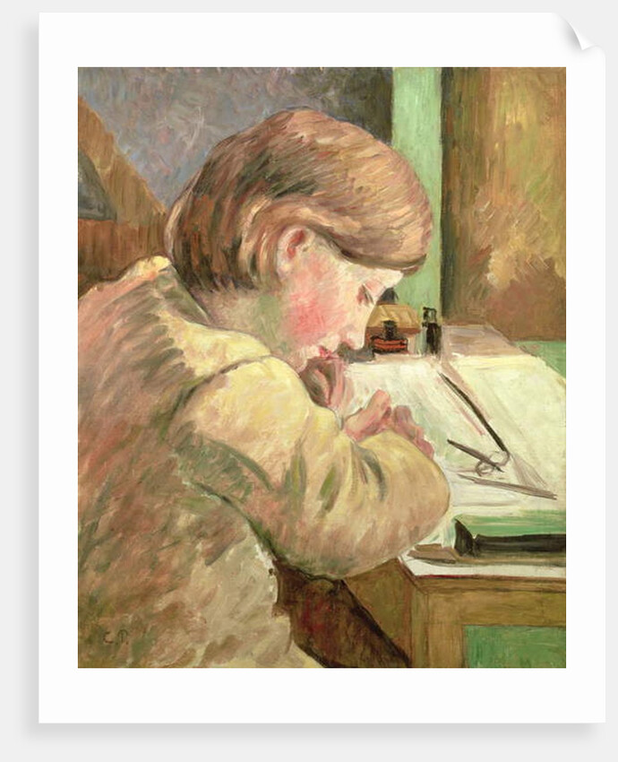 Paul Writing, c.1894 by Camille Pissarro