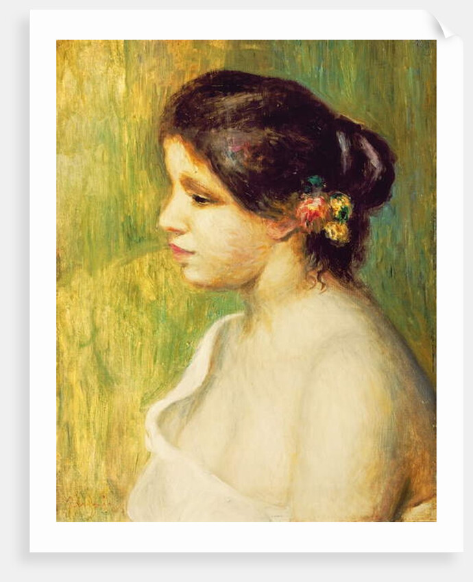Young Woman with Flowers at her Ear, 1898 by Pierre Auguste Renoir