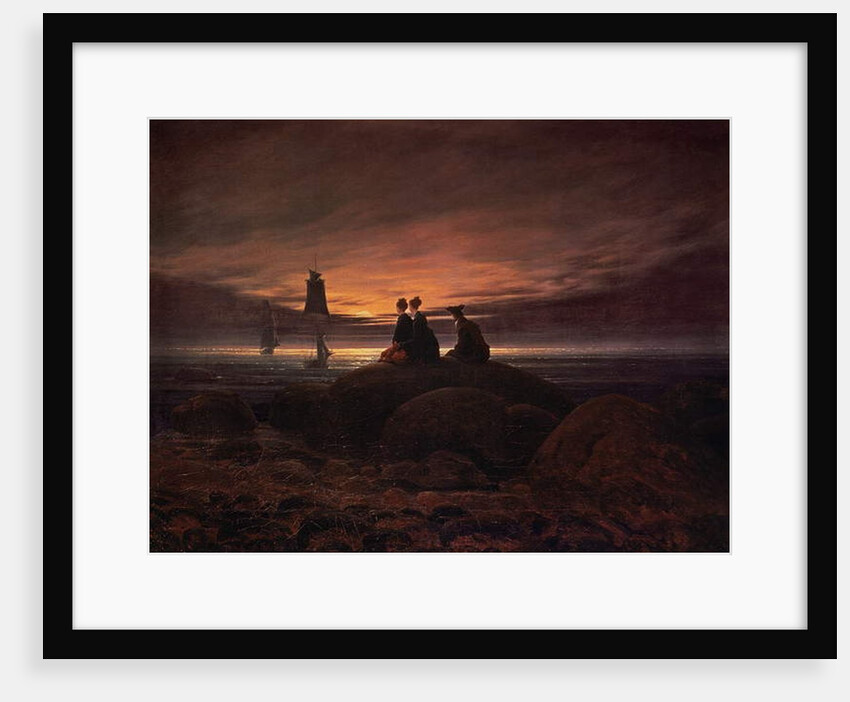 Moon Rising Over the Sea, 1822 by Caspar David Friedrich