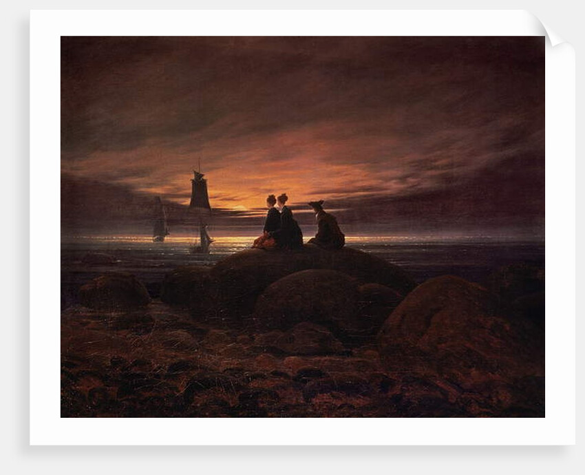 Moon Rising Over the Sea, 1822 by Caspar David Friedrich