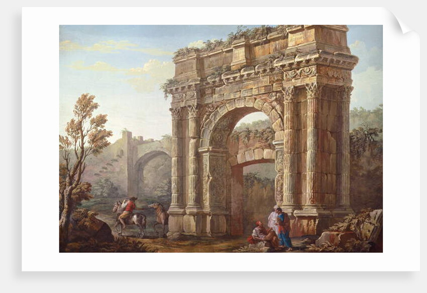 Peasants Near the Arch of Sergius at Poia by Charles Louis Clerisseau