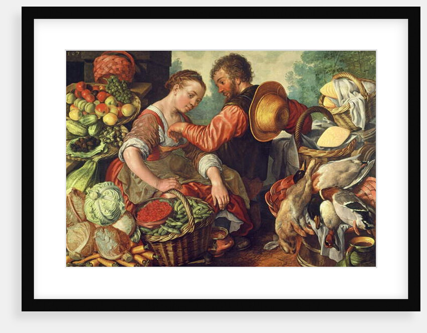 Woman Selling Vegetables, 1567 by Joachim Beuckelaer or Bueckelaer