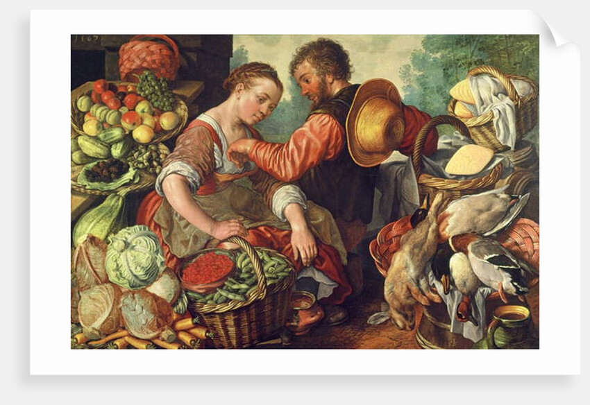 Woman Selling Vegetables, 1567 by Joachim Beuckelaer or Bueckelaer