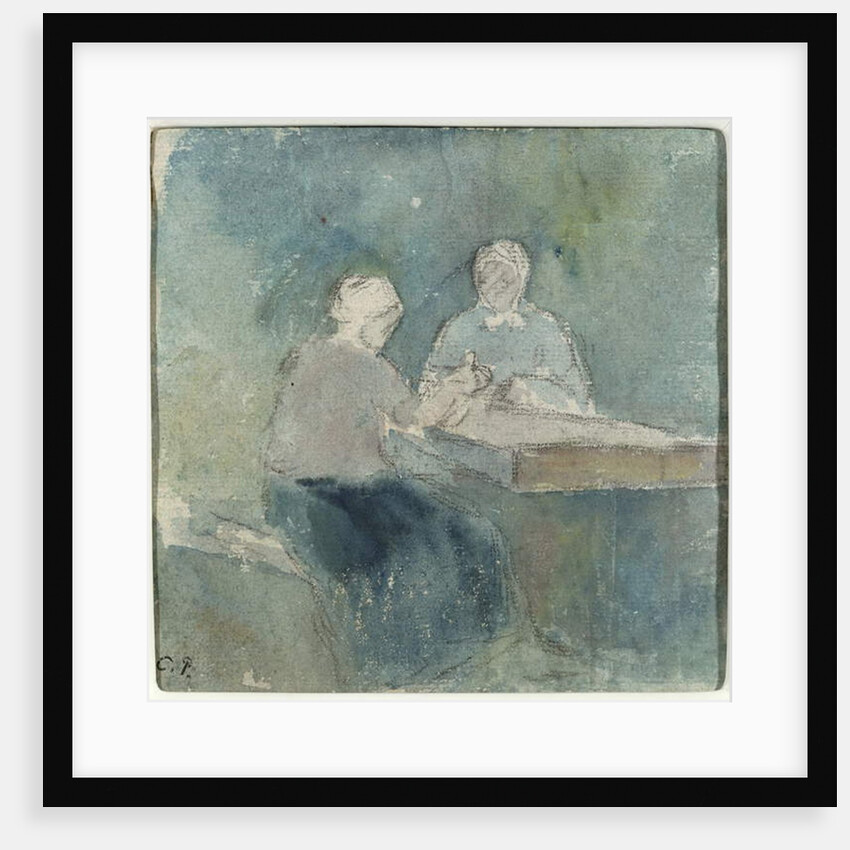 Two Peasants at the Table, c.1874 by Camille Pissarro