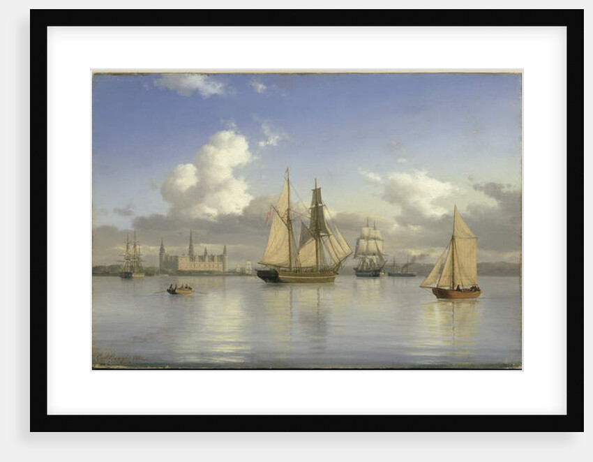 Sailing Vessels off Kronborg Castle, Sweden, 1880 by Carl Emil Baagoe