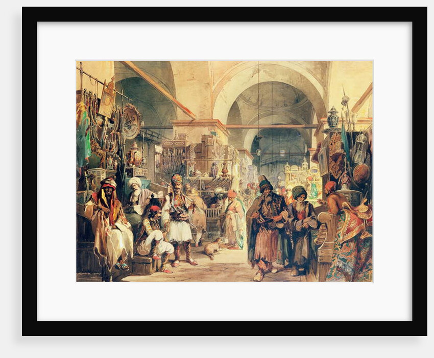 A Turkish Bazaar, 1854 by Amadeo Preziosi