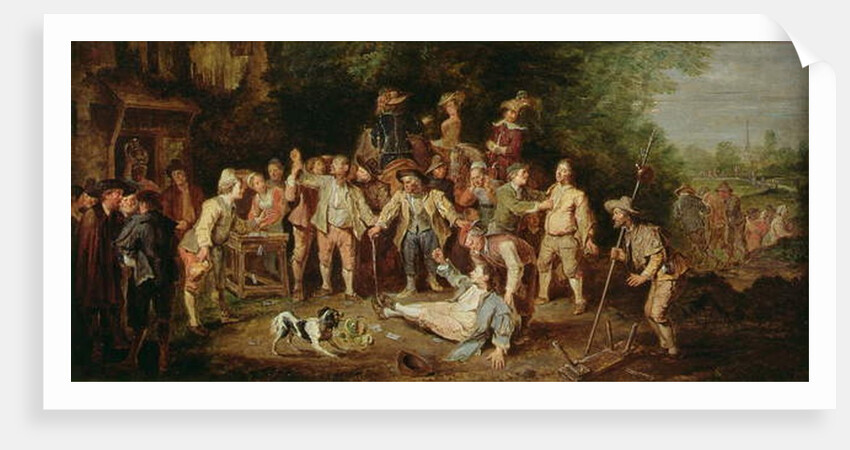 Peasants Brawling Outside a Tavern by Pieter Angillis