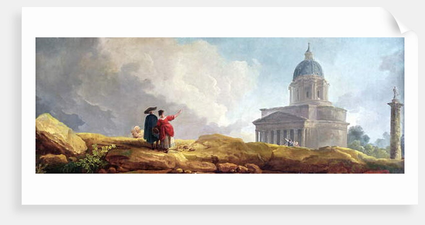 A Church Displayed to a Traveller in an Extensive Landscape by Hubert Robert