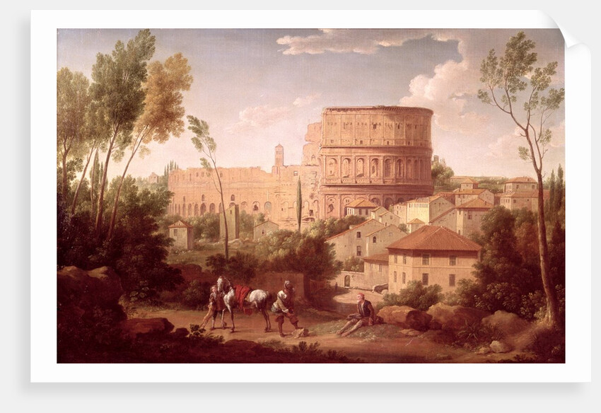 A View of the Colosseum with a Traveller, 1731 by Hendrik van Lint
