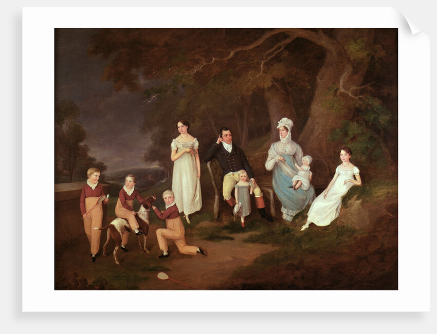 Group portrait of a Squire, his Wife and Children on the Edge of the New Forest, 1817 by W. Allison