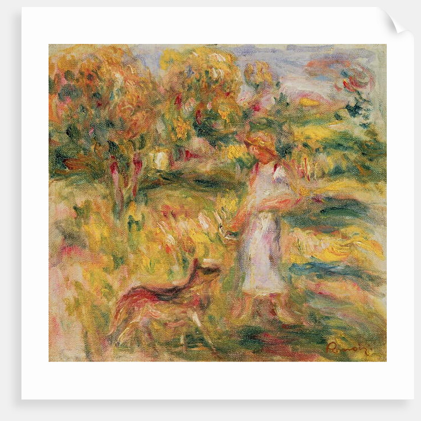 Landscape with the artist's wife and Zaza, c.1919 by Pierre Auguste Renoir