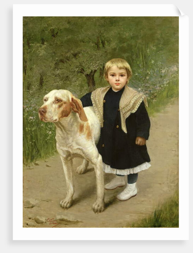 Young Child and a Big Dog by Luigi Toro