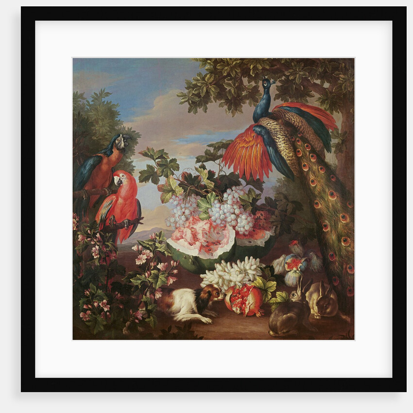 Fruit and Exotic Birds in a Landscape by Jean-Baptiste Monnoyer