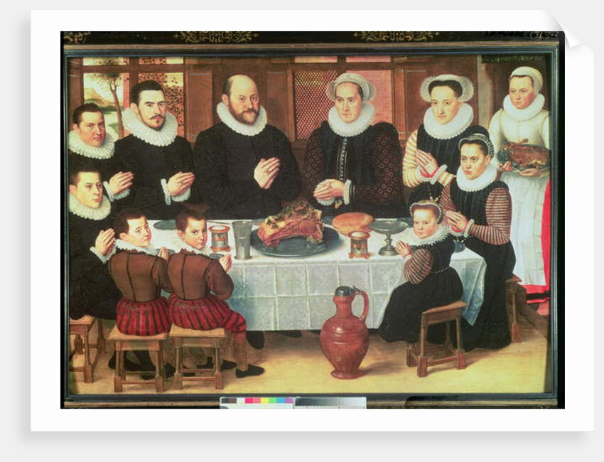 A Family Saying Grace Before the Meal, 1585 by Anthuenis Claeissins or Claeissens