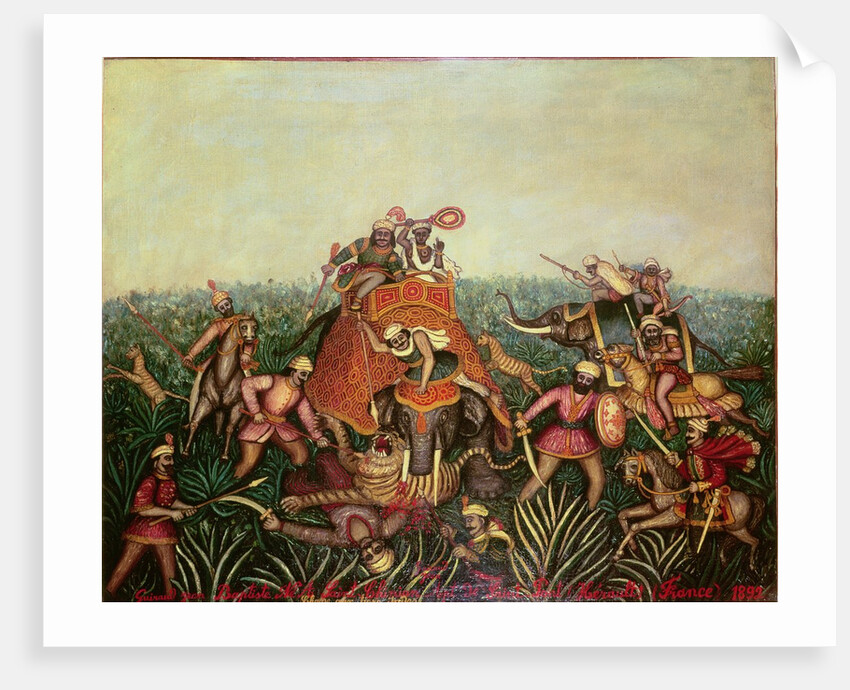 Tiger Hunt, 1892 by Jean-Baptiste Guiraud