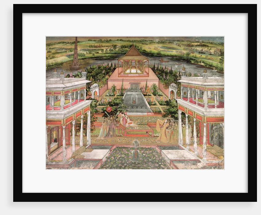 A Mughal Princess in her Garden by Indian School