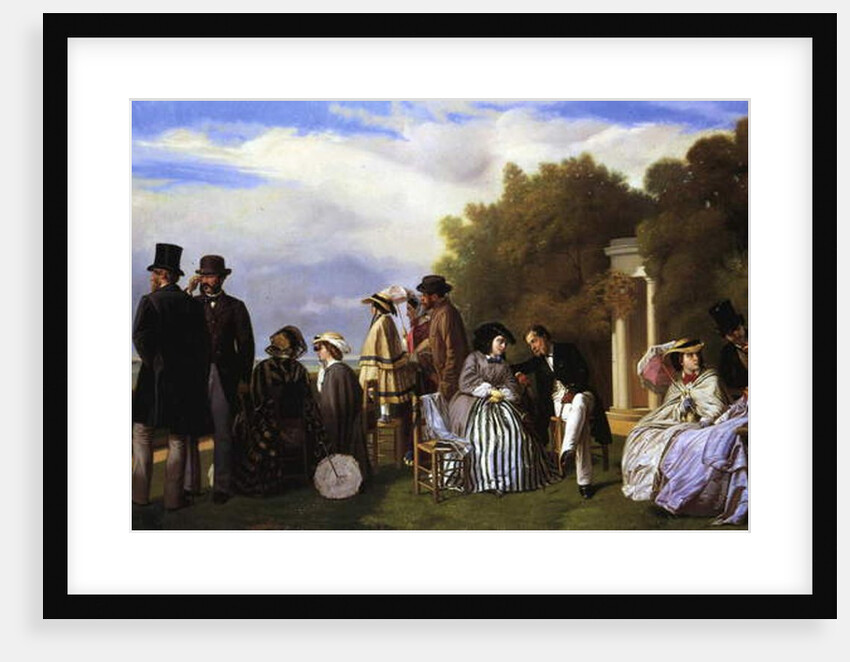 Empress Eugenie and her Court at Biarritz, 1861 by Abel de Pujol