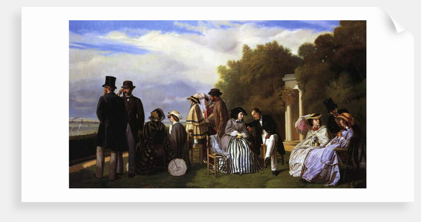 Empress Eugenie and her Court at Biarritz, 1861 by Abel de Pujol