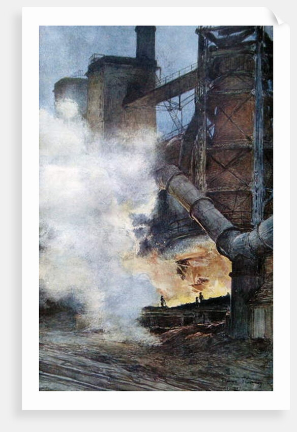 Steelworks at Chasse, Isere, 1917 by Francois Flameng