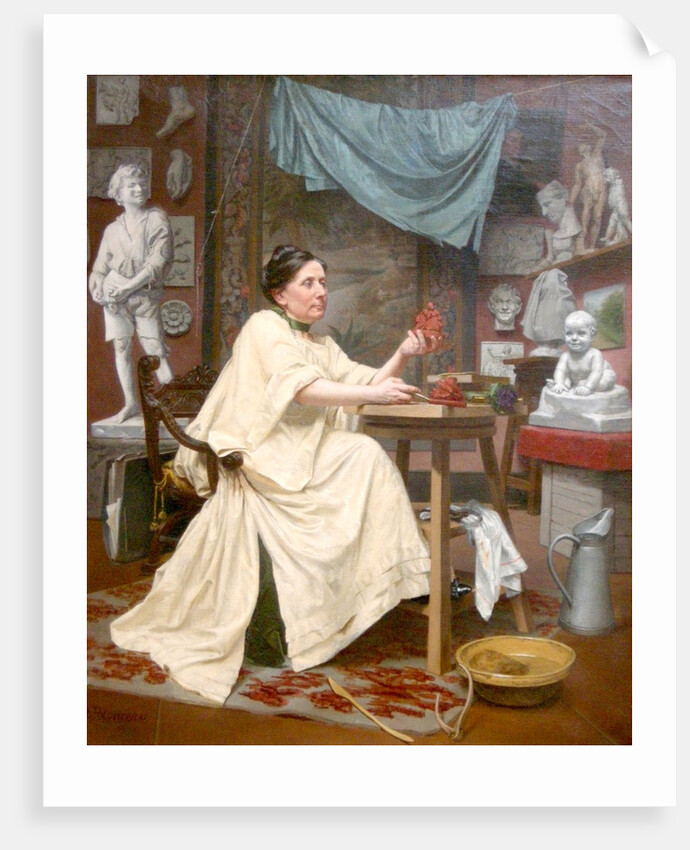 Mlle Moria in her studio by Blanche Polonceau
