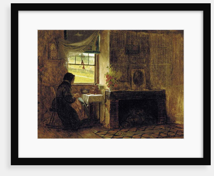 Interior of a farmhouse, Maine, 1865 by Eastman Johnson
