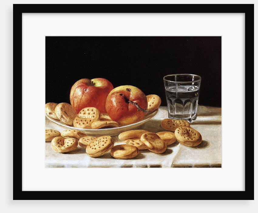 Still life with apples and biscuits, 1862 by John F. Francis