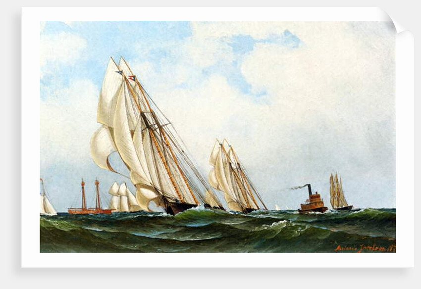The 'Sappho' off Sandy Hook Lightship, 1870 by Antonio Jacobsen