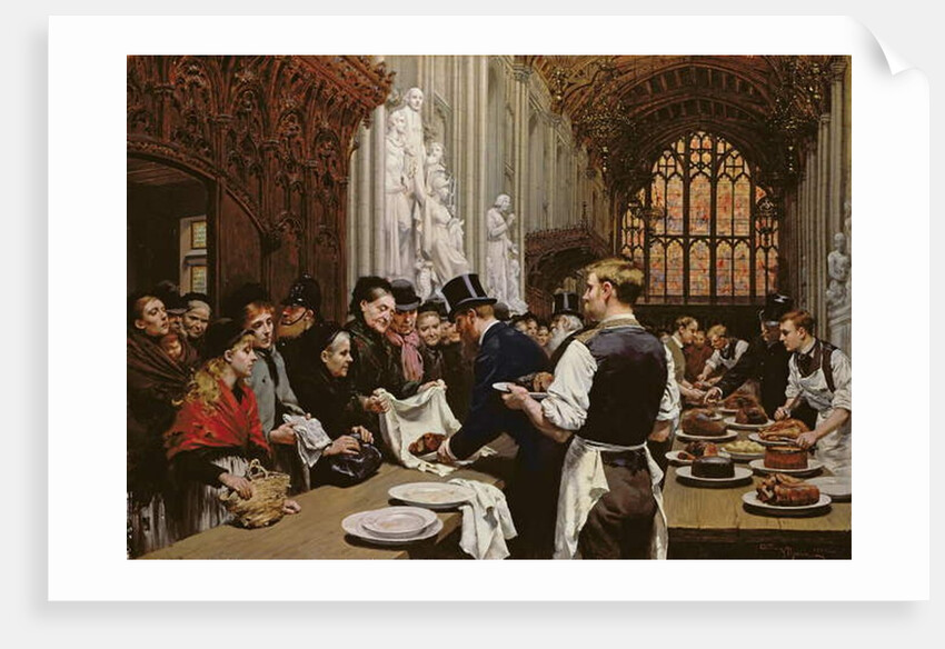 Distributing Left-overs to the Poor after the Lord Mayor's Banquet at the Guildhall, 1882 by Adrien Emmanuel Marie