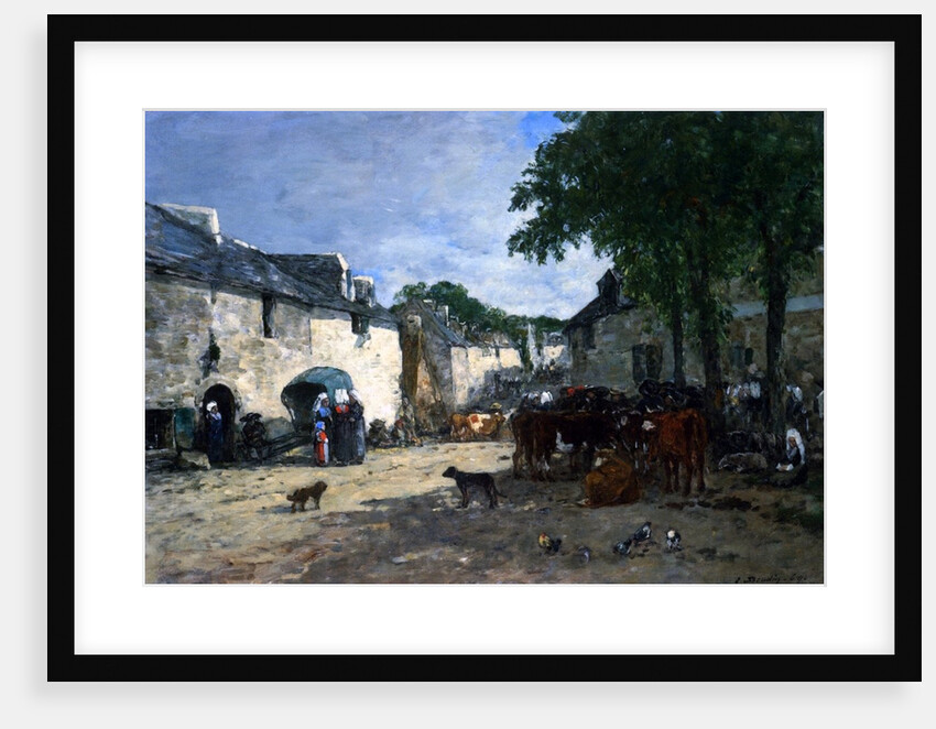 Cattle market at Daoulas, Brittany, 1861 by Eugene Louis Boudin