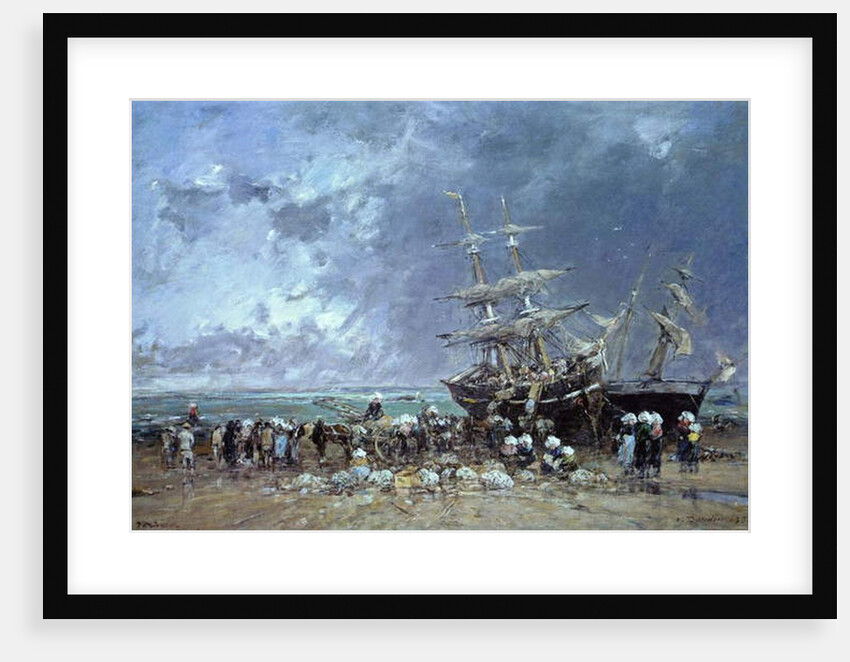 Unloading the Newfoundland Fishing Boat, 1873 by Eugene Louis Boudin
