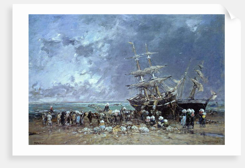 Unloading the Newfoundland Fishing Boat, 1873 by Eugene Louis Boudin
