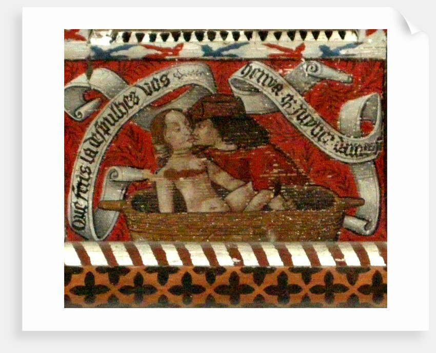 Lovers, panel of the abbott's ceiling by French School