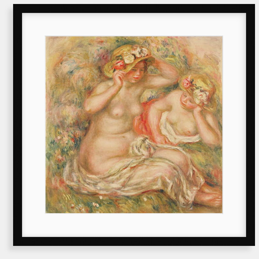 Two Nudes Wearing Hats by Pierre Auguste Renoir