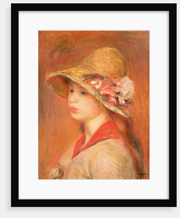 Young Woman in a Hat by Pierre Auguste Renoir