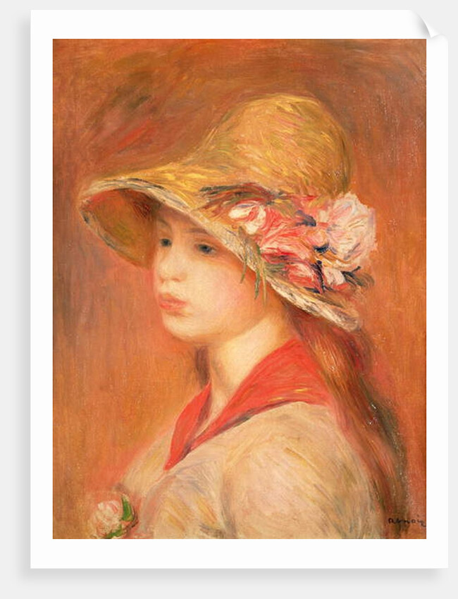 Young Woman in a Hat by Pierre Auguste Renoir