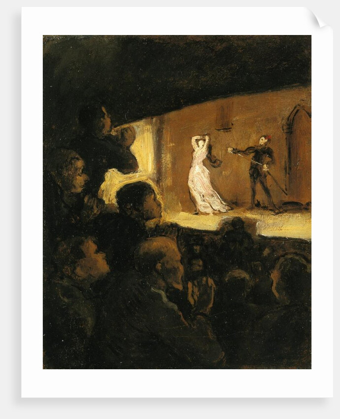 In the Theatre, 1860-64 by Honore Daumier