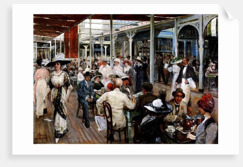 The Terrace of a Cafe, Mar del Plata, Argentina, 1912 by Eugenio Alvarez Dumont