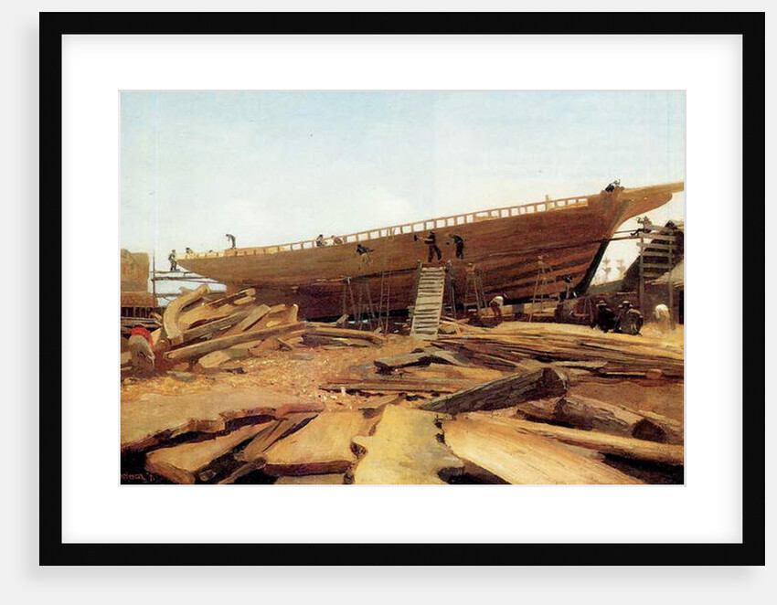 Shipbuilding, Gloucester, USA, 1871 by Winslow Homer