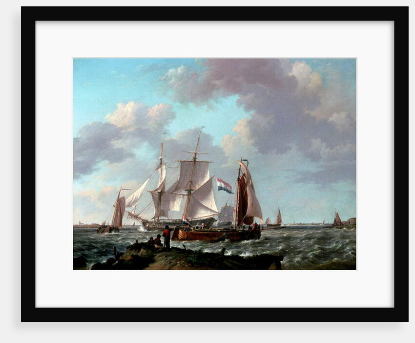 Ships near the coast, 1831 by Johannes Hermanus Koekkoek