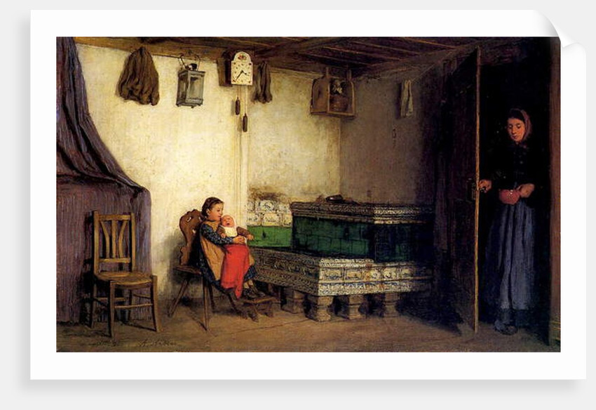 Interior of a Cottage, c.1870-77 by Albert Anker
