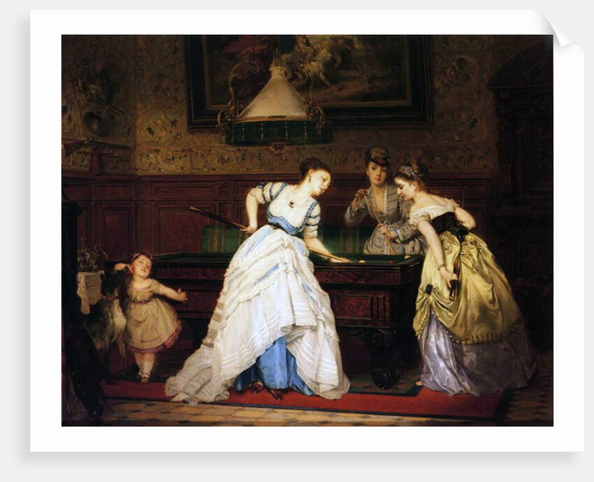Ladies Playing Billiard, 1869 by Charles Edouard Boutibonne