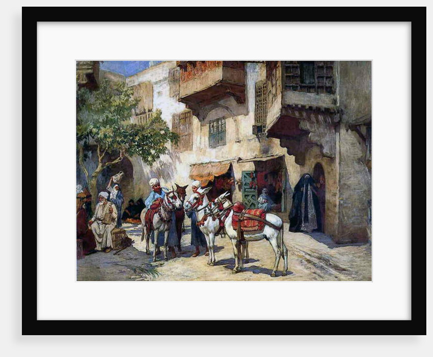 Oriental Street with Donkeys by Frederick Arthur Bridgman