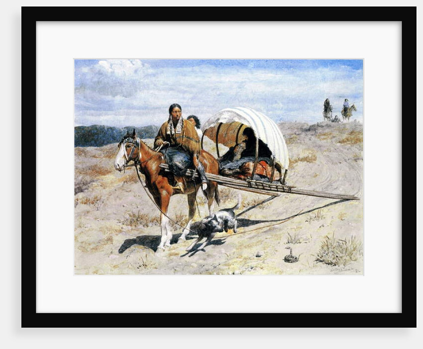 Indian Crow Family on the Trail, 1874 by Valentine Walter Lewis Bromley