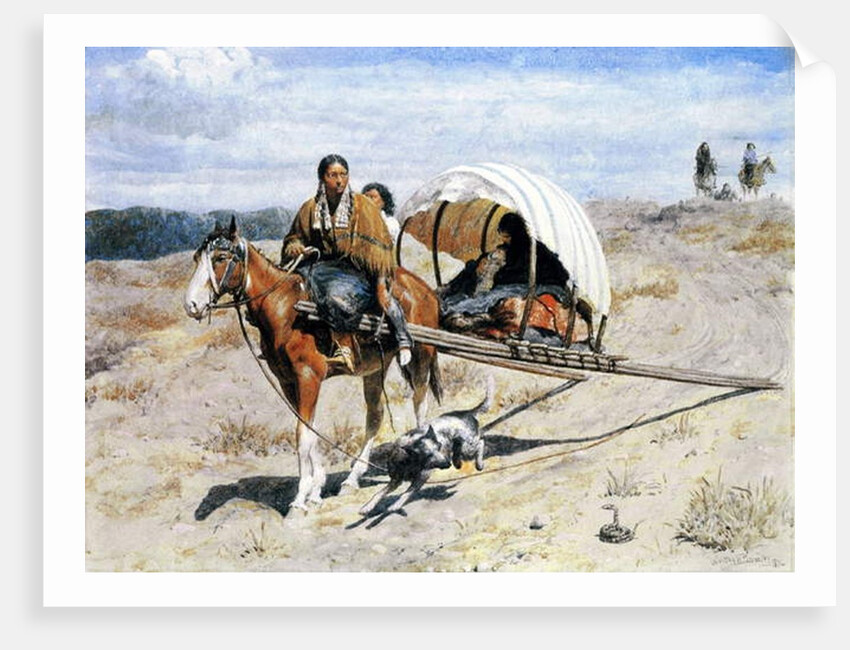 Indian Crow Family on the Trail, 1874 by Valentine Walter Lewis Bromley