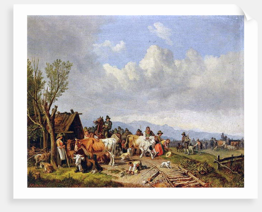 The Cattle Market, c.1866 by Heinrich Burkel