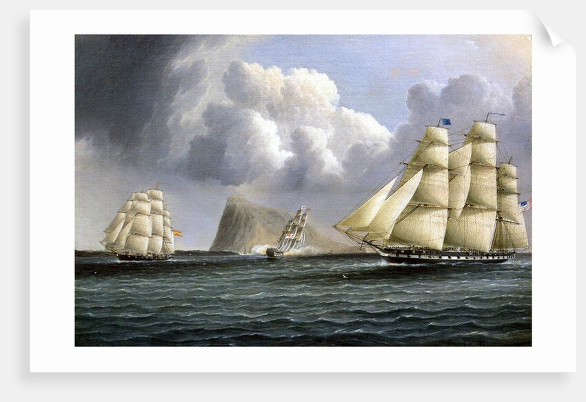 American Frigates Off Gibraltar by James E. Buttersworth