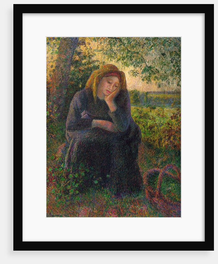 A Pensive Peasant Girl, 1892 by Camille Pissarro